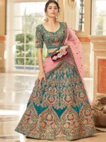 Embroidered Sequinned Velvet Semi-Stitched Lehenga & Unstitched Blouse With Dupatta
