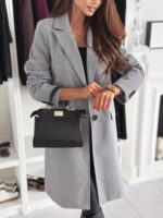 DressBerry Women Grey Casual Polyester Blazer - Image 3