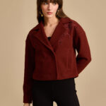 Tonal Embroidery Felt Jacket